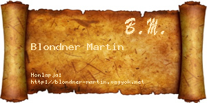 Blondner Martin névjegykártya