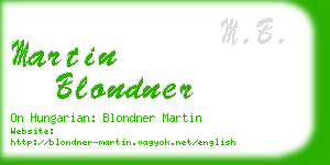 martin blondner business card